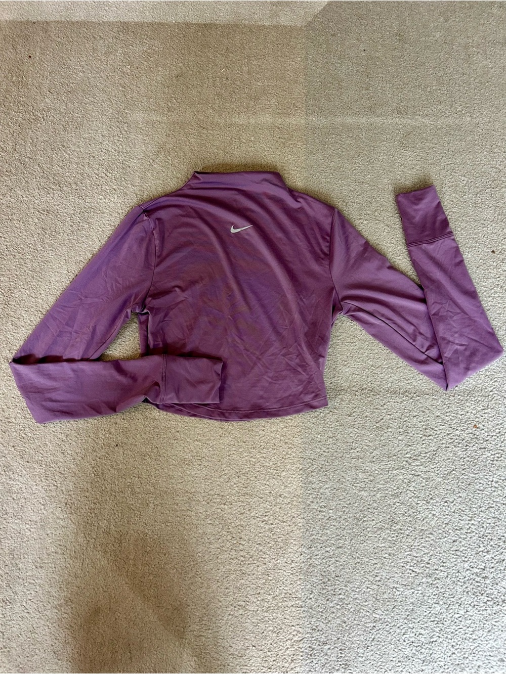 Nike Women's Lavender Mock-Neck Cropped Pullover